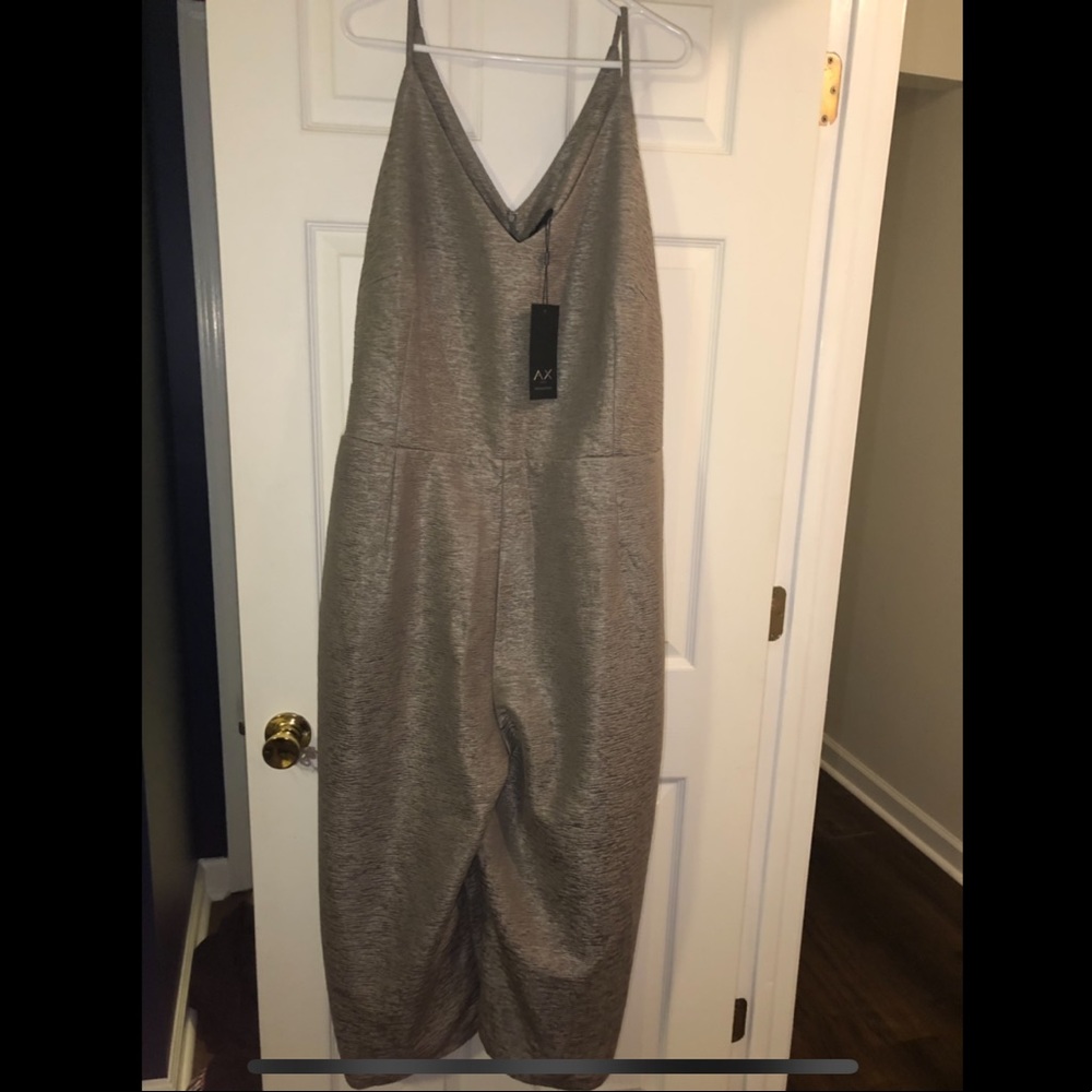 NWT Metallic look Jumpsuit